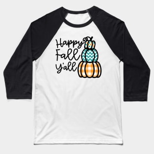 Happy Fall Y’all Halloween Autumn Southern Cute Baseball T-Shirt